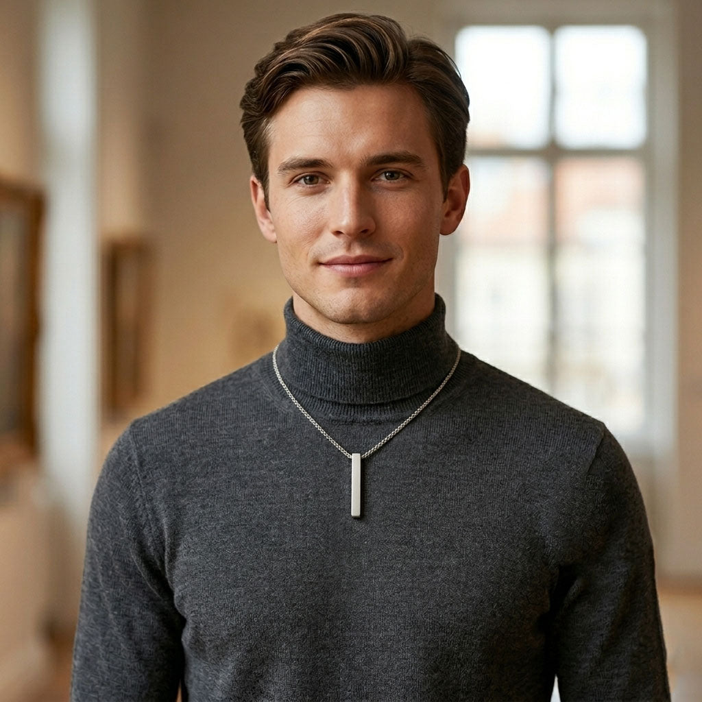 Säule mit Gravur Farbe Silber